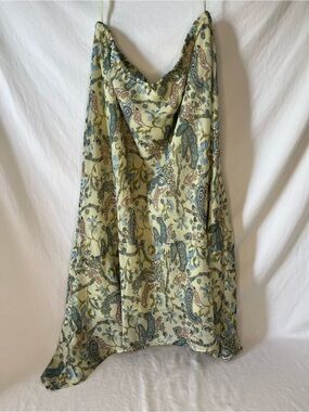Paisley Boho Flowy Midi Skirt | Cottagecore Lightweight Festival Skirt L-XL